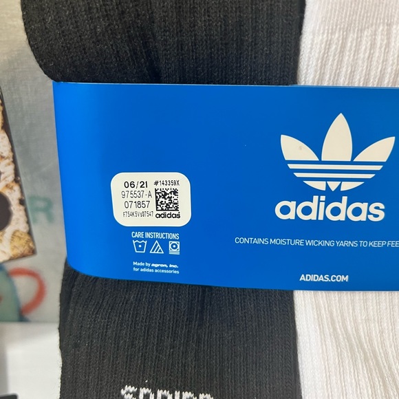ADIDAS 6 PAIR CREW SOCKS/ DRI-FIT TECHNOLOGY MENS SHOE SIZE 6-12 - Picture 9 of 9